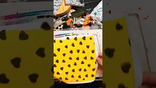 Yellow of Hearts Gel Plate Printing imaginaryrebelartstudio subscribe art gelplate hearts [upl. by Eecyac]