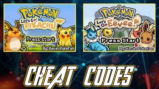 POKÉMON LETS GO PIKACHUEEVEE GBA WORKING CHEAT CODES PART 01 [upl. by Mortie808]