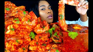 KING CRAB SEAFOOD BOIL MUKBANG  SEAFOOD  MUKBANG  DESHELLED LOBSTER  SEAFOOD BOIL  ASMR EATING [upl. by Anailuy]