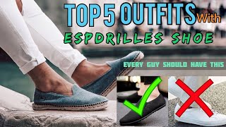 Espadrilles shoe mensTop 5 outfits with espadrillesRainy season mens shoe idea mensfashion [upl. by Nason]