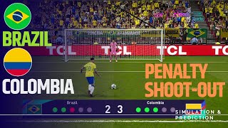 Penalty shootout ⚽ Brazil  Colombia 🏆 AMERICA CUP 2024  Video game simulation [upl. by Yursa]