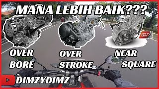 OVERBORE VS NEAR SQUARE VS OVERSTROKE BAGUS MANA 2022 [upl. by Nadruoj]