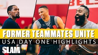 Kevin Durant Russell Westbrook amp James Harden WORK IT at Team USA Camp  Day 1 SLAM Highlights [upl. by Nawak]