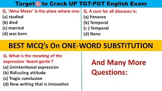 UP TGT PGT ENGLISH  ONE WORD SUBSTITUTION  BEST MCQS  ENGLISH LITERATURE [upl. by Are]