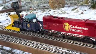 Winter time gscale snowplow train [upl. by Culhert]