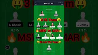 MSW vs MAR today dream11 prediction team  Msida Warriors vs Marsa  dream11 t10 msw mar [upl. by Prouty]