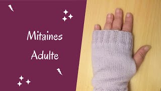 Mitaine au tricot adaptable Adultes [upl. by Medina447]