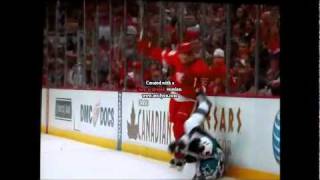 Kronwall DESTROYS Dany Heatley  Wings vs Sharks 2011 playoffs [upl. by Salohci]