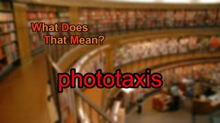 What does phototaxis mean [upl. by Ardnua466]