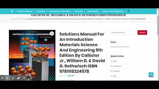 Solutions Manual for An Introduction Materials Science and Engineering 9th Edition by Callister Jr [upl. by Kelsey]