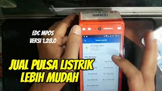 MUDAH  jual pulsa listrik menggunakan edc mpos agen brilink versi 1280 [upl. by Ellata]