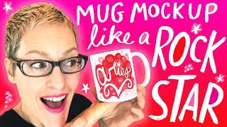 How To Mockup A Mug In Photoshop Tutorial  Kathy Weller Art Photoshop Warp Tool For Product Mocks [upl. by Andryc903]