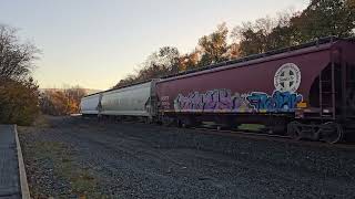 Norfolk Southern 4073 leads a 44 car manifest at Lewistown PA 11052024 [upl. by Amian]