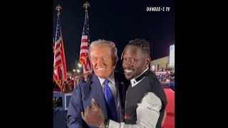 Antonio Brown former NFL STAR in a hug with Donald Trump trumpnews trump2024 votewisely [upl. by Lerrad746]