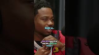 Roddy Ricch Shows Off His Chain With a Knife amp Fork 😂 [upl. by Maighdiln]