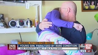 Flu shot blamed for paralyzing Tampa girl [upl. by Mellins]