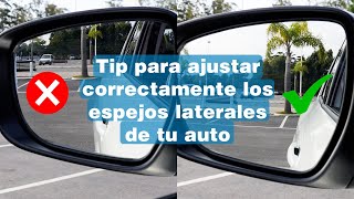 Tip para ajustar correctamente los espejos laterales de tu auto 🚗 [upl. by Nytsirk]