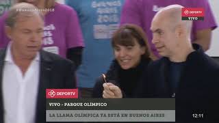 BuenosAires2018 Encendido de la antorcha Olímpica en el Parque Olímpico de la Juventudquot [upl. by Nepets24]