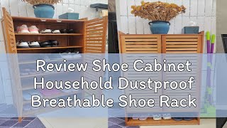 Review Shoe Cabinet Household Dustproof Breathable Shoe Rack Small Household Corridor Teal Storage [upl. by Darsey]