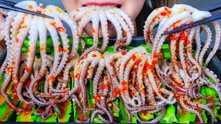 ASMR EATING SUPER SPICY OCTOPUS  EATING SOUNDS  LINHASMR [upl. by Leihcey834]