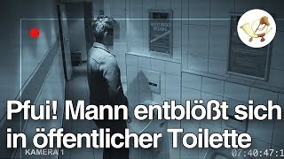 Pfui Mann entblößt sich in öffentlicher Toilette und uriniert in Keramikskulptur Postillon24 [upl. by Nalehp]