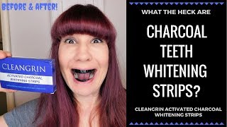 CHARCOAL TEETH WHITENING STRIPS REVIEW I Cleangrin Charcoal Whitening Strips Demo [upl. by Ymeraj]