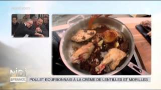 RECETTE  Fricassée de poulet bourbonnais à la crème de lentilles et morilles [upl. by Garmaise]