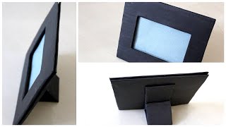 How to make photo frame standDIY Photo frame with stand using Cardboardphoto frame making at home [upl. by Veradis844]