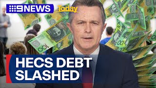 Three million Aussies to see HECS debt slashed  9 News Australia [upl. by Pamela]