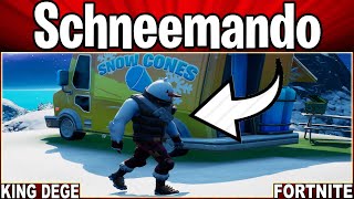 Fortnite Besuche verschiedene SchneemandoAußenposten Fortnite Operation Snowdown King Dege [upl. by Carlota929]