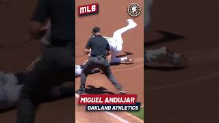 MIGUEL ANDUJAR SE ROBA UN HOME RUN Y REALIZA GRAN TIRO mlb oaklandathletics miguelandujar [upl. by Nick]