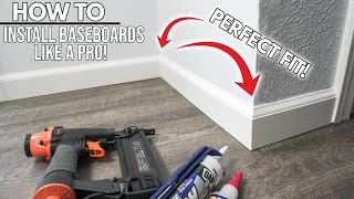 How To Install Baseboard Like A Professional With No Gaps DIY Pro Tips And Tricks For Beginners [upl. by Garaway]