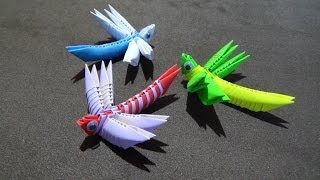 How To Make a 3D Origami Dragonfly [upl. by Felipe]