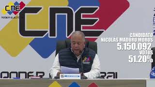 1er boletín CNE de los resultados de la Elección Presidencial 2024 Sin soporte de actas 290724 [upl. by Nedyaj]