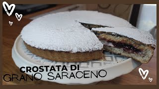 Crostata di grano saracenosenza glutinecrema al formaggio marmellata mirtilli ricette glutenfree [upl. by Rock90]