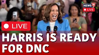 Kamala Harris LIVE  Kamala Harris Leads Trump In Polls On Eve Of DNC  Harris DNC 2024  N18G [upl. by Orose]