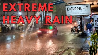 4K UHD Walking in Extreme Heavy Rain  Torrential Downpour in Bangkok [upl. by Oigile247]