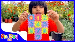 Super Mini Number MAT  Number Songs  Learn to Count from 0 to 9 with Urvi and Apu FunDay Kid [upl. by Ecirtra675]