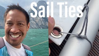 How to RIG Sunfish Sail Ties  Sunfish Sailing [upl. by Eittocs]