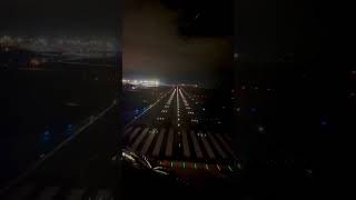 Night landing at Vilnius airport on the Boeing 737800 [upl. by Doehne]