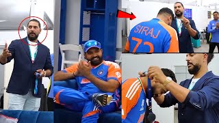 India Team Dressing Room Celebration and Mohd Siraj got Best Fielder Medal by Yuvraj Singh [upl. by Nyletac433]