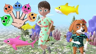 Baby Shark Dance  Finger Family Song  Adrian Dog Nursery Rhymes amp Kids Song [upl. by Web]