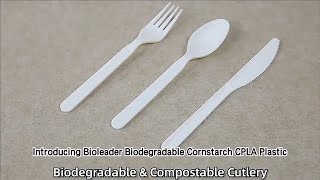 Eco Friendly Compostable Biodegradable CPLA PLA Cutlery Set Fork Knife Spoon [upl. by Anal]