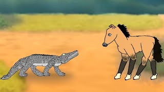 HORSE VS CROCODILE  ANIMATION [upl. by Kauslick]