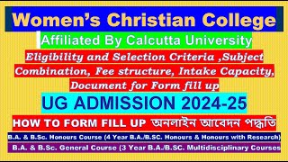 Women’s Christian CollegeUG ADMISSION 2024Eligibility and Selection Criteria Subject Combination [upl. by Arie604]