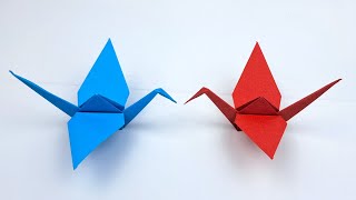 Paper Crane  Easy Origami Tutorial [upl. by Llertnov]