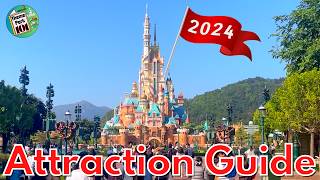 Hong Kong Disneyland ATTRACTION GUIDE  2024  All rides amp Shows  NEW World of Frozen land [upl. by Jac]