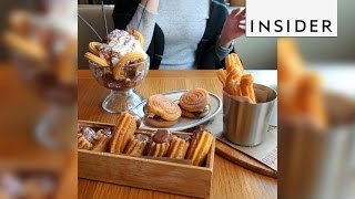 NYC restaurant makes churro smores and churro ice cream sundaes [upl. by Gnilrad]