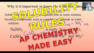 Solubility Rules  AP Chemistry Complete Course  Lesson 102 [upl. by Inaboy393]