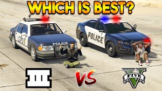 GTA 5 COP CAR VS GTA 3 COP CAR  WHICH IS BEST [upl. by Eetnahc]